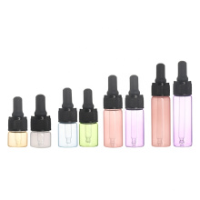 3ml 5ml 10ml 15ml Colored Essential Oil Glass Tube Bottle With Glass Pipette For Serum Skin Care Products